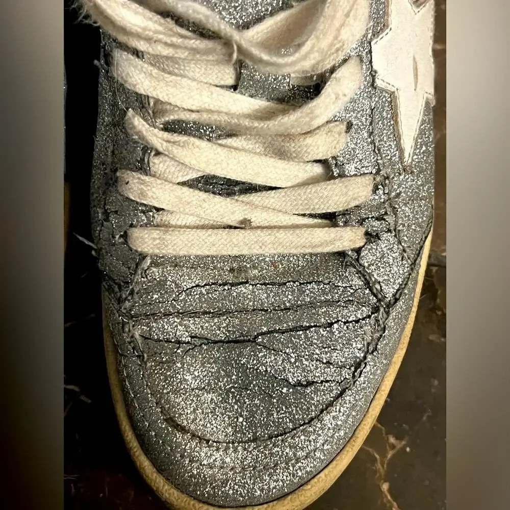Golden Goose Silver Glitter ballstars 37